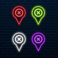 Browser pin icon. Navigation elements in neon style icons. Simple icon for websites, web design, mobile app vector