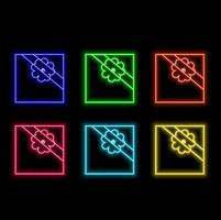 cute gift box icon isolated, style neon. vector