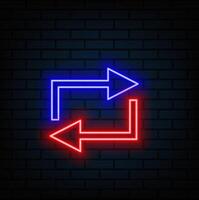 Neon sparkling arrows. blue color. vector