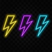 Neon Light Flash Icon 3D Rendering Image vector