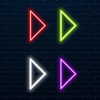 Arrow with bright neon colors. neon style. vector