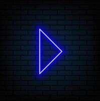Neon glowing arrow pointer abstract blue and pink background 3d rendering vector