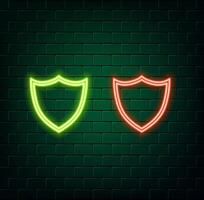 TWT crypto token from Trust Wallet A bright neon cryptocurrency icon in a shiny circle against a dark brick wall vector