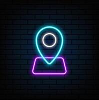 Location pin blue neon icon Simple element illustration from map and navigation vector