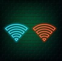 Free wi-fi neon sign. Wi-fi access sign in blue rectangle. vector