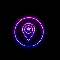3d rendering a neon Wi-Fi symbol in the dark vector