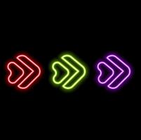 3D rendering of glowing neon arrows on a black background. Can be used to create a variety of presentations. red color. vector