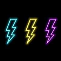 Glowing neon ray sign. Red neon light icon isolated on black background. Minimal Universal Theme Set Elements. vector
