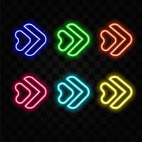 Neon arrow dots for decoration design. illustration design. Bright star. Stock Image. neon style. vector