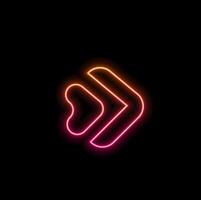 Neon glowing arrow, colorful and glowing retro light sign. neon style. vector