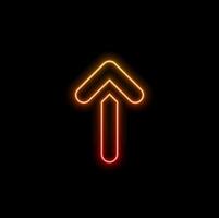 Neon red arrows pointing upwards on a black background. neon style. vector