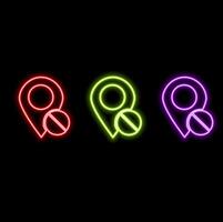 flat neon cone. Smartphone Pin. illustration map. Place the symbol. Delivery service. Travel Concept vector