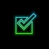 Digital checkmark icon hologram on future technology background. Productivity and classification evolution. Futuristic checkmark icon in the world of technological progress and innovation. vector