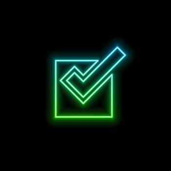 digital marca de verificación icono holograma en futuro tecnología antecedentes. productividad y clasificación evolución. futurista marca de verificación icono en el mundo de tecnológico Progreso y innovación. vector