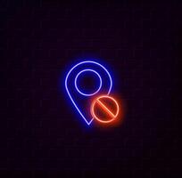 Icon brand to the Internet. Navigation symbol pointer. neon style. vector