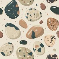 A pattern of rocks with brown, black color scheme. vector
