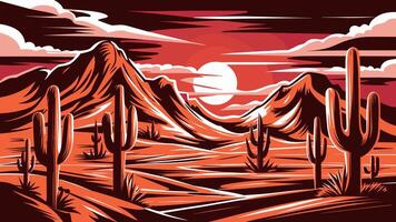 Wild West Desert abstract art background. vector