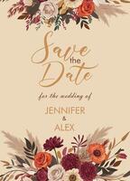 Save the date wedding invitation card template. vector
