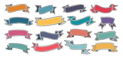 Set of Colorful Ribbon Banners isolated. vector