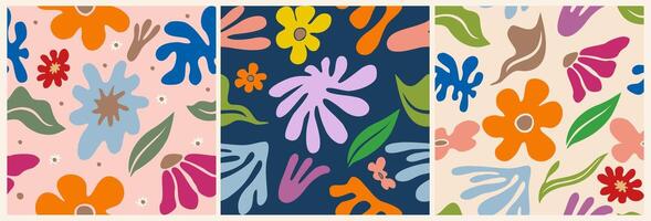 Seamless pattern with abstract flowers art. vector