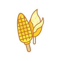 Tasty Grilled Corn with Butter Icon vector