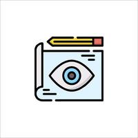 An eye and a pencil on a white background vector