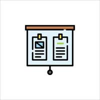 A whiteboard with a paper clip icon vector