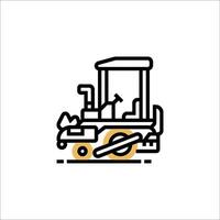 A line drawing of a bulldozer on a white background vector