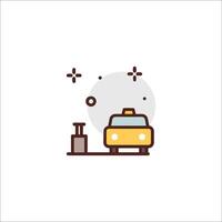A taxi cab with luggage icon on a white background vector
