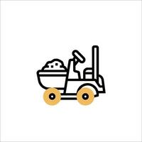 A forklift truck with a load of sand vector