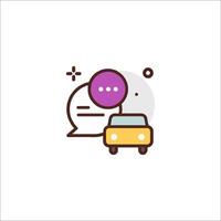 Car and speech bubble icon vector
