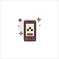 A phone with a pixel face on it vector