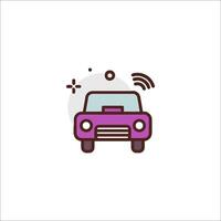 A purple car with a wifi icon vector