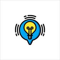 A light bulb with a microphone icon vector