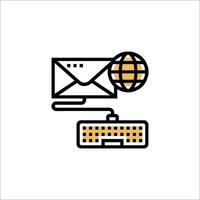 Email and keyboard icon on white background vector