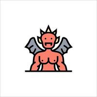 A cartoon devil with horns and wings vector