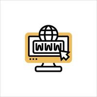 Web icon with a globe and arrow vector