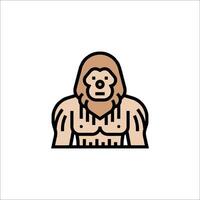 A cartoon gorilla with a shirt on vector