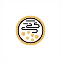 A logo for a restaurant that has a circle with dots on it vector