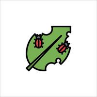 A green leaf with two bugs on it vector