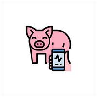 A pig is holding a phone and a credit card vector