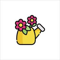 A watering can with flowers in it vector