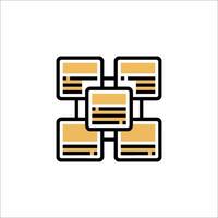 A simple icon of a computer screen with a stack of papers vector