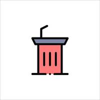 A red and pink box with a trash can on top vector