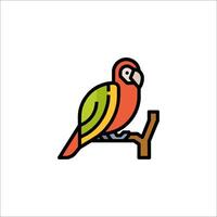 A colorful parrot sitting on a branch vector