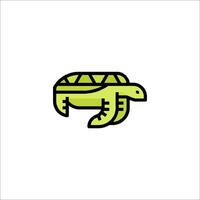 A turtle logo with a green background vector