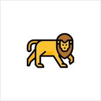 A lion is walking in a line on a white background vector