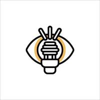 An icon of a light bulb with an eye vector