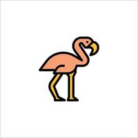 A flamingo icon in a line style vector