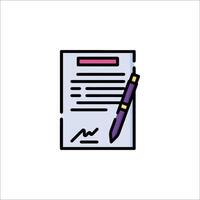 A pen and paper icon on a white background vector